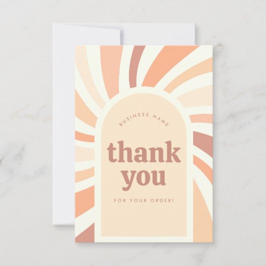 Zakelijke Retro Groovy Sun Boho Arch Pakket Invoeg Bedankkaart (Voorkant)