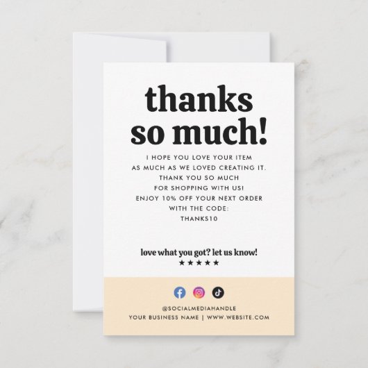 Zakelijke Retro Groovy Sun Boho Arch Pakket Invoeg Bedankkaart (Achterkant)