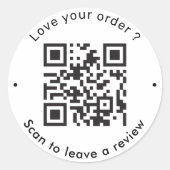 Zakelijke Review met QR-code Ronde Sticker (Voorkant)