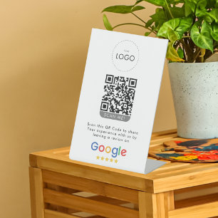 Zakelijke Review op Google QR-codebeoordeling Reclamebord Met Voetstuk