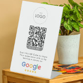 Zakelijke Review op Google QR-codebeoordeling Reclamebord Met Voetstuk