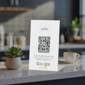 Zakelijke Review op Google QR-codebeoordeling Reclamebord Met Voetstuk