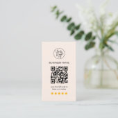 Zakelijke Reviewen QR-code 5 Star Review roze Visitekaartje (Staand voorkant)