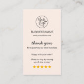 Zakelijke Reviewen QR-code 5 Star Review roze Visitekaartje (Achterkant)