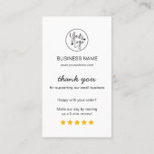 Zakelijke Reviewen QR Code 5 Star Review Visitekaartje (Achterkant)