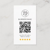 Zakelijke Reviewen QR Code 5 Star Review Visitekaartje (Voorkant)