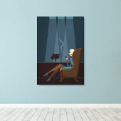 Zakelijke rokerroker Cigar Canvas Afdruk (Insitu (Houten vloer))