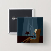 Zakelijke rokerroker Cigar Vierkante Button 5,1 Cm (Voorkant /achterkant)