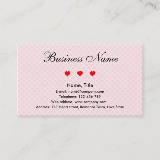 Zakelijke Romance Visitekaartje (Voorkant)