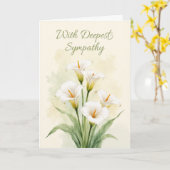 Zakelijke rouw witte Calla lelies Kaart (Gele Bloem)