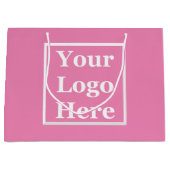 Zakelijke roze je Logo hier Sjabloon Groot Cadeauzakje (Voorkant)