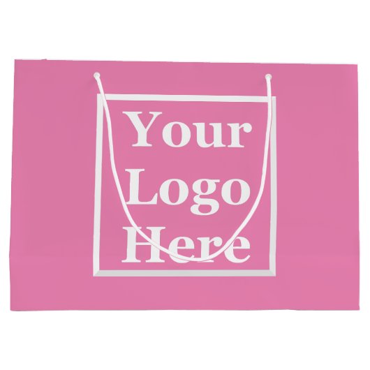 Zakelijke roze je Logo hier Sjabloon Groot Cadeauzakje (Achterkant)