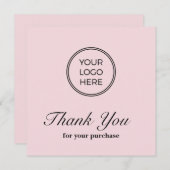 Zakelijke Roze Logo Dank u kaart (Voorkant / Achterkant)
