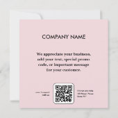 Zakelijke Roze Logo Dank u kaart (Achterkant)