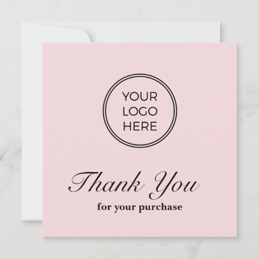 Zakelijke Roze Logo Dank u kaart (Voorkant)