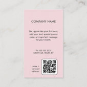 Zakelijke Roze Logo Dank u kaart Visitekaartje (Achterkant)