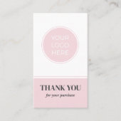 Zakelijke Roze Logo Dank u kaart Visitekaartje (Voorkant)
