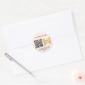 Zakelijke roze logo qr-code ronde sticker (Envelop)