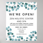 Zakelijke ruimte Blauwgroen zwarte botanische hero Poster (Voorkant)