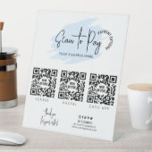 Zakelijke scan om 3 QR-codes blauwe Waterverf te b Reclamebord Met Voetstuk (Insitu)