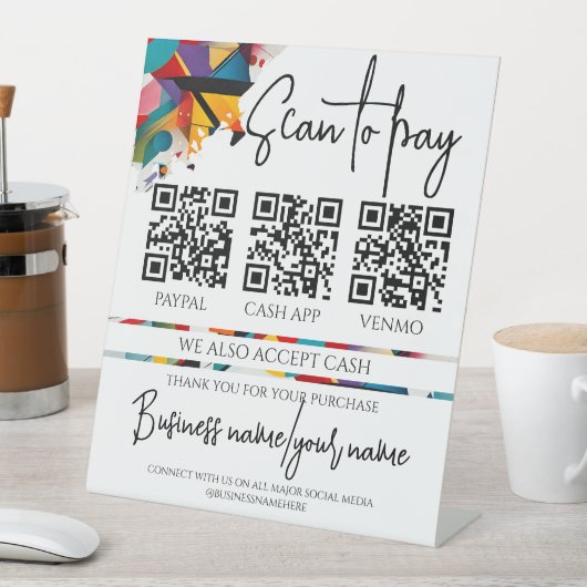 Zakelijke scan om gepersonaliseerde 3 QR-code te b Reclamebord Met Voetstuk (Insitu)