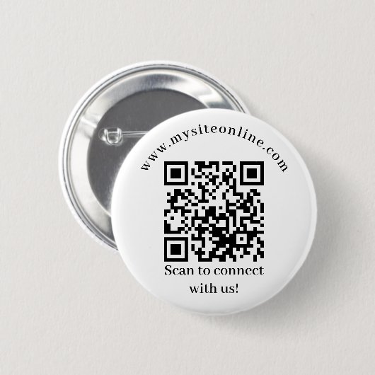 Zakelijke scanbare QR-code Ronde Button 5,7 Cm (Voorkant /achterkant)