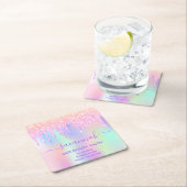 Zakelijke schoonheidssalon roze glitter iridescent kartonnen onderzetters (Insitu)