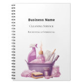 Zakelijke schoonmaakdienst roze notitieboek (Voorkant)