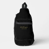 Zakelijke Script Elegante Handtekening Notitiekaar Sling Bag (Voorkant)