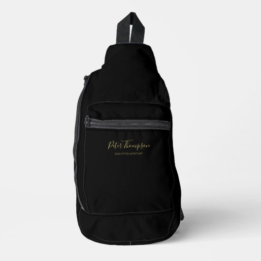 Zakelijke Script Elegante Handtekening Notitiekaar Sling Bag (Voorkant)