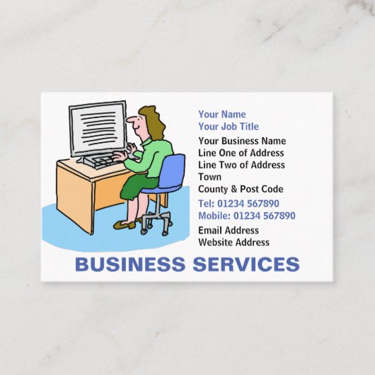 Zakelijke services met Fun-Cartoon Visitekaartje (Voorkant)
