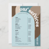 Zakelijke services prijslijst Trendy Retro Neutral (Voorkant)