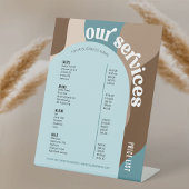 Zakelijke services prijslijst Trendy Retro Neutral Reclamebord Met Voetstuk