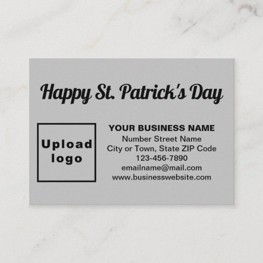 Zakelijke Sint Patrick Groet op Grijs Informatiekaartje (Voorkant)