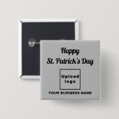 Zakelijke Sint-Patrick-groet op grijs vierkant Vierkante Button 5,1 Cm (Voorkant /achterkant)