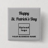 Zakelijke Sint-Patrick-groet op grijs vierkant Vierkante Button 5,1 Cm (Voorkant)