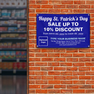 Zakelijke Sint Patrick Sale op Blauwe Rechthoek Spandoek
