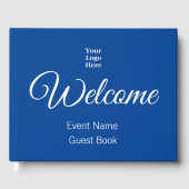 Zakelijke Sjabloon Blauw & Wit Uw Logo Hier Gastenboek (Voorkant)