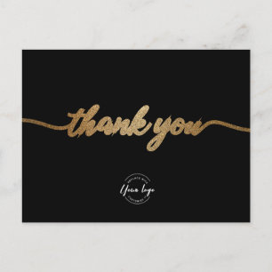 Zakelijke sjabloon Elegant script Zwart goud Briefkaart