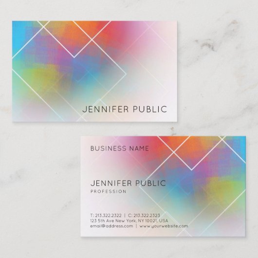 Zakelijke Sjabloon Moderne Kleurrijke Abstracte Ku Visitekaartje (Voorkant / Achterkant)
