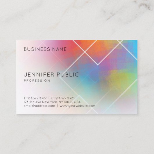 Zakelijke Sjabloon Moderne Kleurrijke Abstracte Ku Visitekaartje (Achterkant)