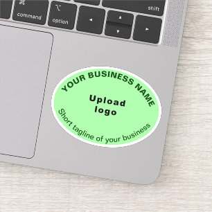 Zakelijke slagzin op lichtgroene ovale vorm vinyl sticker