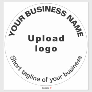 Zakelijke slagzin op witte grote ronde vinyl sticker