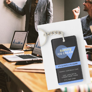 Zakelijke sleutelhangers minimalistisch logo blauw