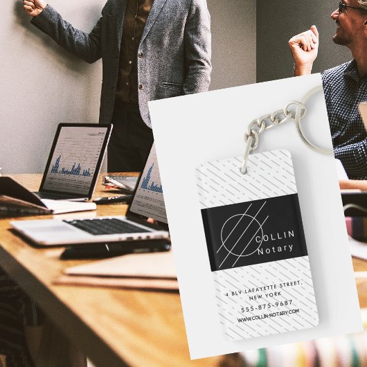 Zakelijke sleutelhangers minimalistisch wit zwart
