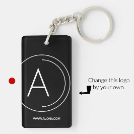 Zakelijke sleutelhangers minimalistisch zwart logo