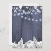 Zakelijke sneeuwvlokken rustieke vakantie partij kaart (Achterkant)
