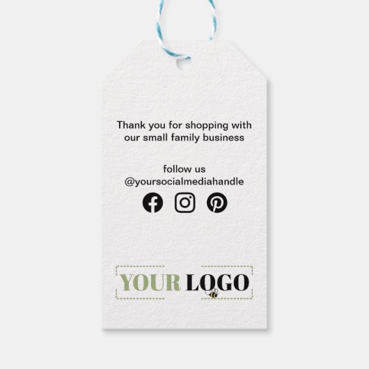 Zakelijke sociale media - Hartelijk dank voor uw L Cadeaulabel (Achterkant)