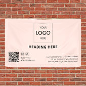 Zakelijke sociale media QR-code Adverteren Blush Spandoek