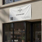 Zakelijke sociale media QR-code Adverteren Wit Spandoek